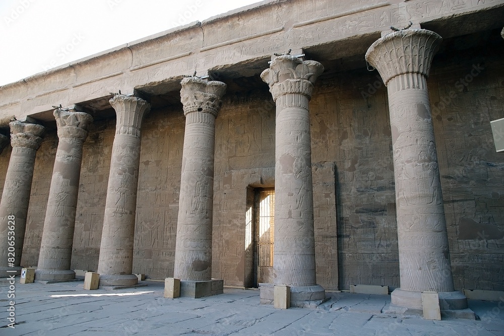 Wall mural temple of edfu, west bank of the nile, edfu, egypt