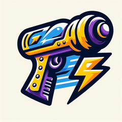 space gun illustration logo and icon design