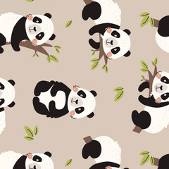 seamless pattern with panda