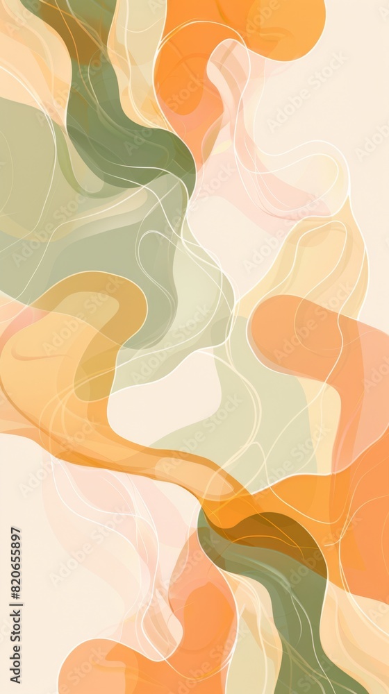 Poster vibrant wavy shapes dance across abstract background in a mesmerizing display of fluid movement