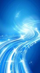 Blue background with elegant white lines and twinkling stars