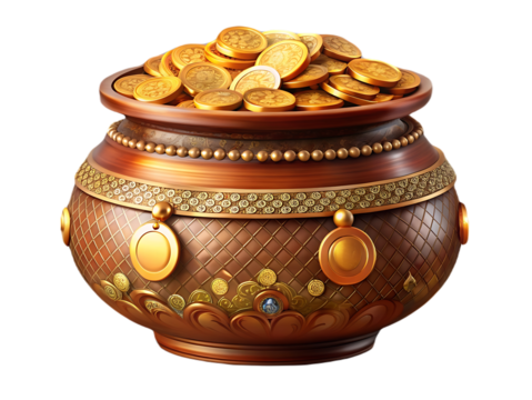 Indian festival Dhanteras and Diwali worship background with Goddess Lakshmi Laxmi golden coins stockillustration