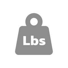 Pound kettlebell vector icon. Lbs training weight symbol.