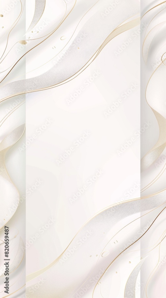 Poster white background showcasing graceful wavy lines creating a sense of movement and fluidity