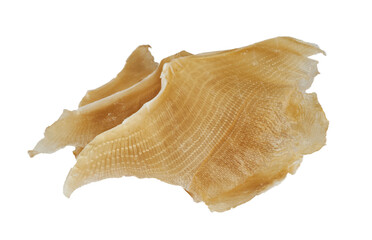 dry stingray fin food isolated cutout on white background