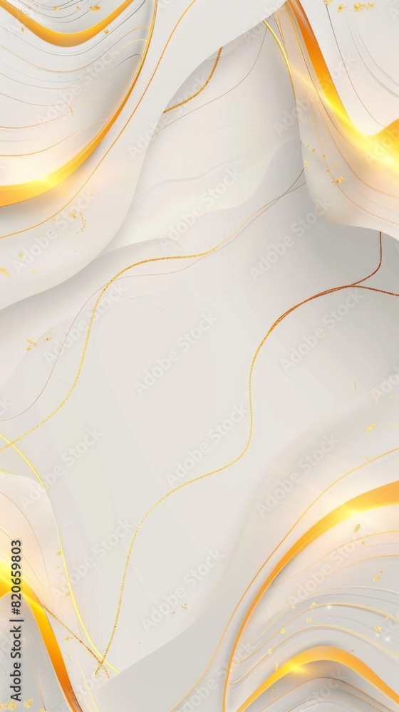 Poster white and yellow wavy lines dance across a canvas in a harmonious display of movement and color