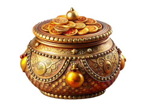 Indian festival Dhanteras and Diwali worship background with Goddess Lakshmi Laxmi golden coins stockillustration