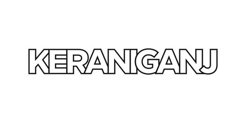 Keraniganj in the Bangladesh emblem. The design features a geometric style, vector illustration with bold typography in a modern font. The graphic slogan lettering.