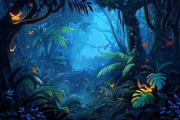 fairy painting jungle background scene