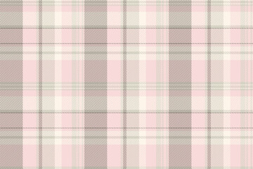 Dress check vector plaid, italian seamless textile texture. Ornament tartan fabric background pattern in light and sea shell colors.