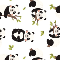 seamless pattern with panda