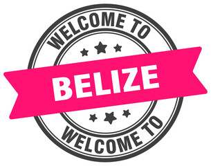 Welcome to Belize stamp. Belize round sign