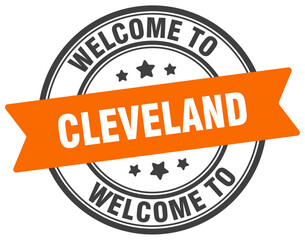 Welcome to Cleveland stamp. Cleveland round sign