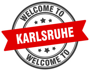 Welcome to Karlsruhe stamp. Karlsruhe round sign