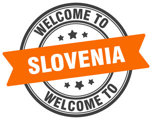 Welcome to Slovenia stamp. Slovenia round sign