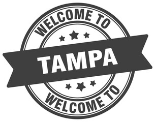 Welcome to Tampa stamp. Tampa round sign