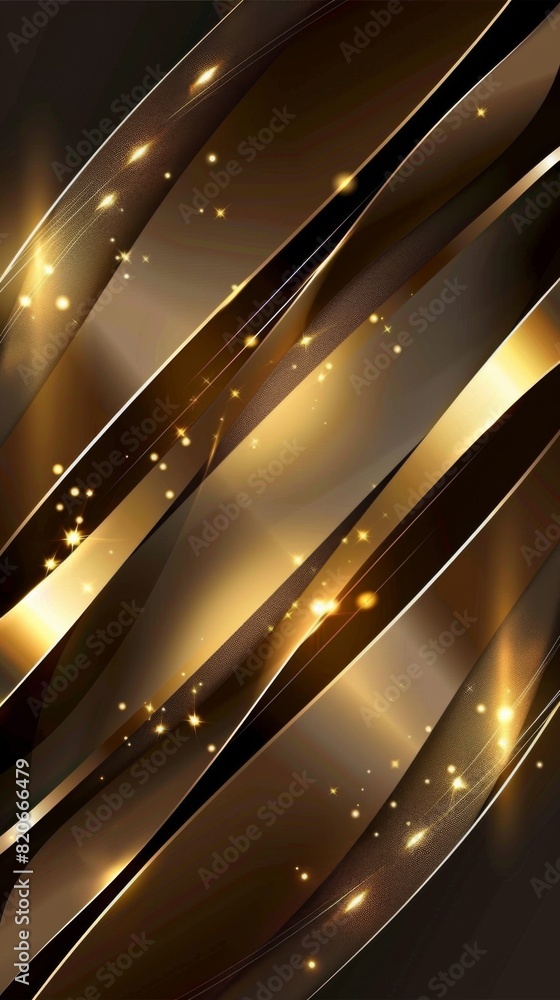 Poster Intricate shiny lines create an abstract gold background
