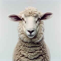Obraz premium a photo of a cute sheep, close up