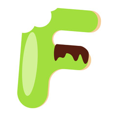 Letter F Bitten Donut