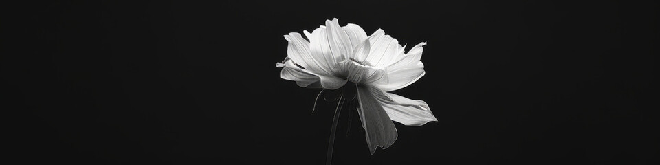 Obraz premium Delicate Monochrome Flower, Its Petals a Study in Contrast