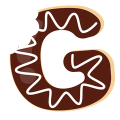 Letter G Bitten Donut