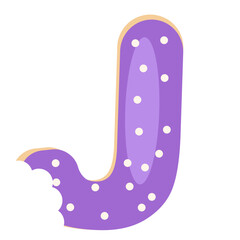 Letter J Bitten Donut