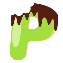 Letter P Bitten Donut