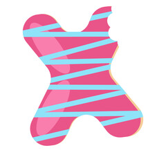 Letter X Bitten Donut