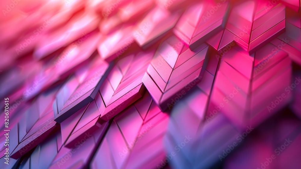 Poster abstract background created by pink and purple arrows symbol lined up neatly to form a beautiful pat