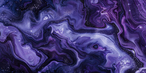 Obraz premium Starry Night Over Purple Cosmos A Fluid Art Interpretation