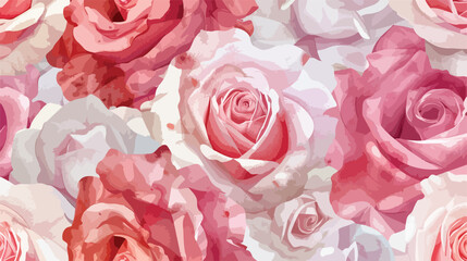 Beautiful rose flower watercolor seamless pattern