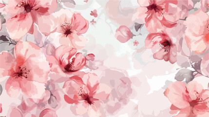 Beautiful soft pink floral watercolor seamless patter