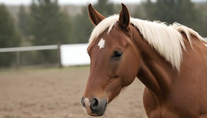 A Horse With Its Ears Perked Forward Listening In Upscaled 4
