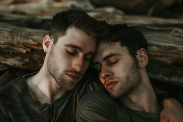 Sad depressed gay couple saving their relationships