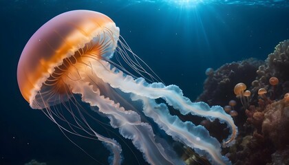 A Jellyfish In A Sea Of Twinkling Ocean Life Upscaled 5