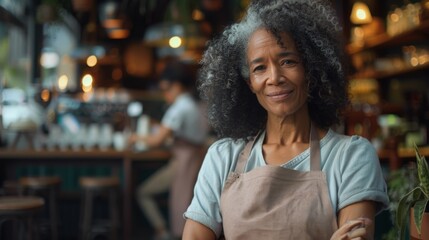 Fototapeta premium Smiling Cafe Owner Portrait