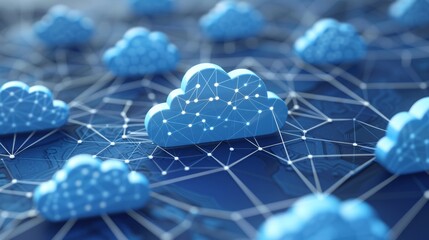 Abstract representation of cloud computing network