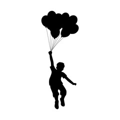 Kid holding balloon, little boy and girl with balloons, children holding air balls