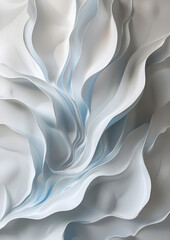 Fototapeta premium White 3d wall art with abstract wave shapes