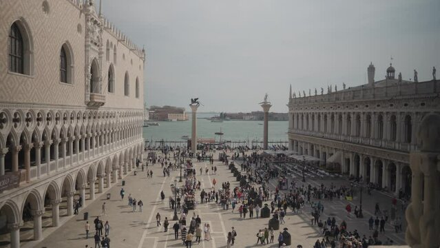 Venice, Italy - The Piazzetta di San Marco is an open space connecting the south side of the Piazza San Marco or St Mark's Square to the Venice lagoon.