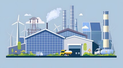 A dramatic view of an Environmental Health and Safety Specialist overseeing a seamless integration of safety measures in an Industry 5.0 smart factory. 3D, Printing, Illustrat, AI.