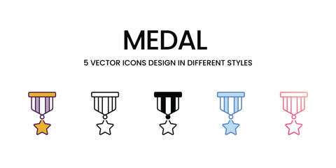 Medal  Icons different style vector stock illustration