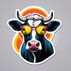 Fototapeta premium a colorfull cow face illustrations