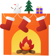 3D Christmas Fire Place