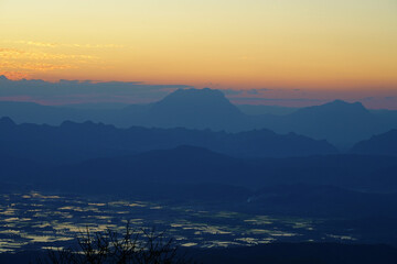 Doi luang chiang dao and Sunset in Chiang mai province, Thailand.