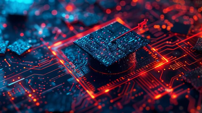 Digital graduation certificates Side view of a digital screen displaying personalized