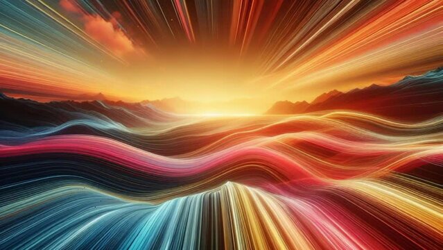HD Abstract Colorful Lines - Seamless Loop Motion Graphics