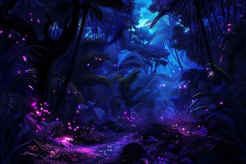 Naklejka premium Enchanted Rainforest background