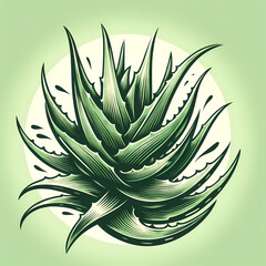 Stylized Aloe Vera Plant Logo Design
