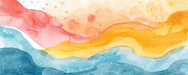 Summer sale flat design front view banner theme water color Triadic Color Scheme